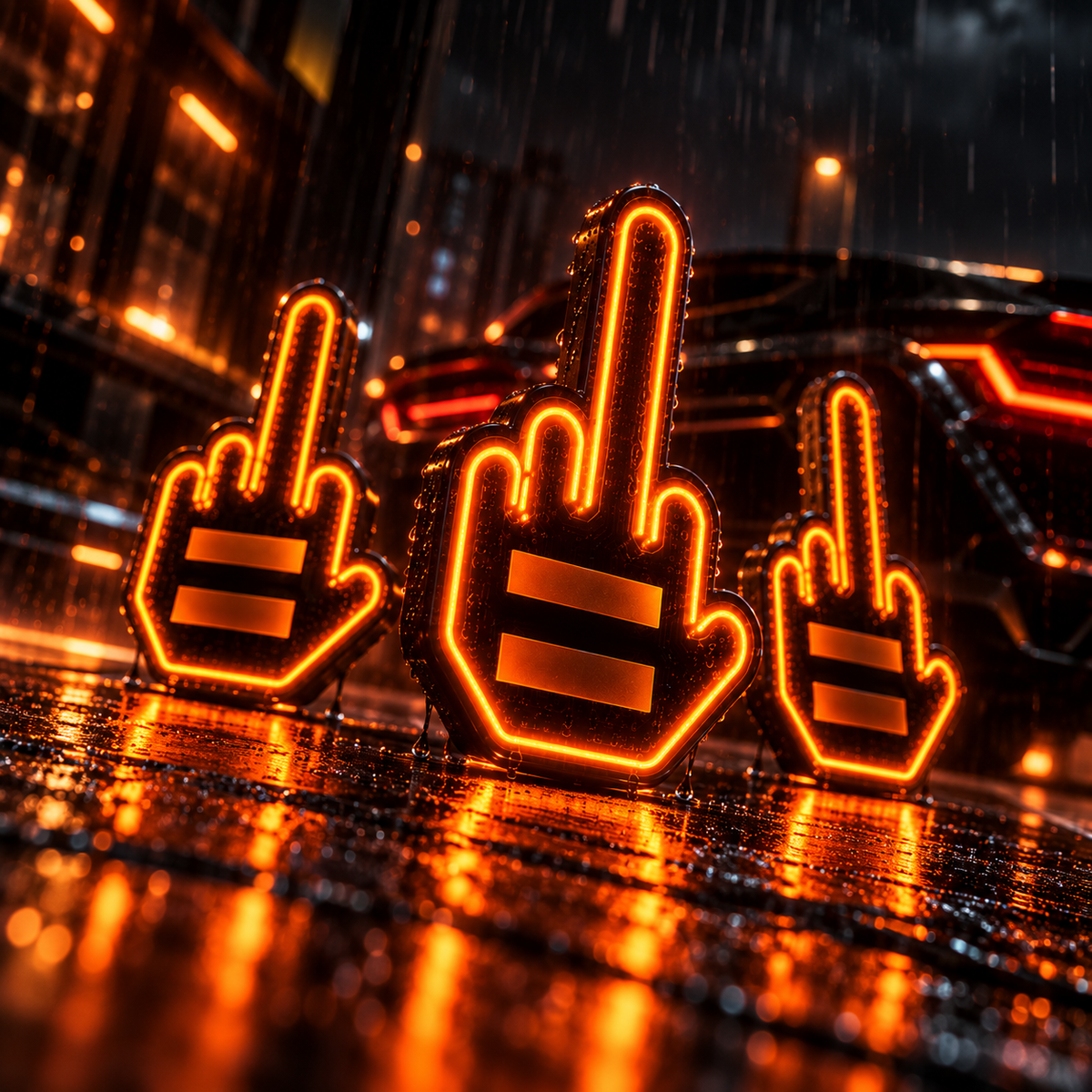 GloHand V1 – LED Gesty do Samochodu | Podświetlany Znak na Szybę