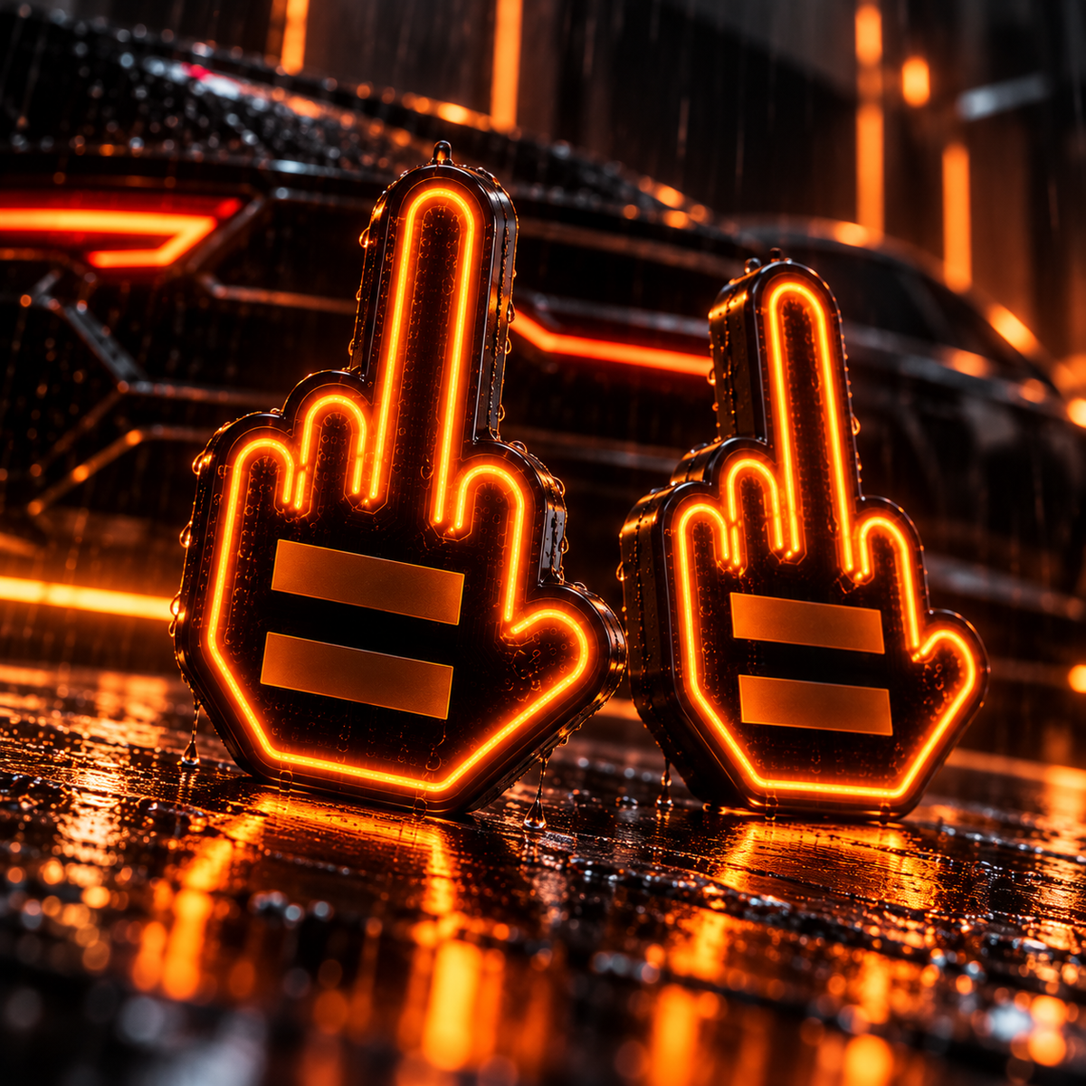 GloHand V1 – LED Gesty do Samochodu | Podświetlany Znak na Szybę